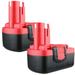 Mingsci for Bosch BAT025/BAT181 Battery 18V 4.8Ah 2Pack Red NI-MH