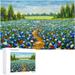 Dreamtimes Wooden Jigsaw Puzzles 1000 Pieces Road Through The Flower Field Painting Educational Intellectual Puzzle Games for Adults Kids 29.5 x 19.7