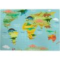 300 PCS Jigsaw Puzzles Artwork Gift for Adults Teens 10.6 x 15.5 World Map of Dinosaurs Wooden Puzzle Games