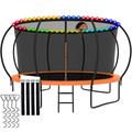 CITYLE Trampoline 1500LBS 12 14 15 16 FT Trampoline for Kids and Adults Trampoline with Enclosure Net Wind Stakes Basketball Hoop Heavy Duty Recreational Trampolines