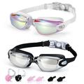 2 sets of swimming goggles adult silicone swimming goggles myopia swimming goggles goggles anti-fog electroplating swimming goggles