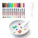 Water Painting Set for Kids Magical Floating Ink Pen Dry Erase Whiteboard Marker Includes 12 Drawing Pens 1 Ceramic Spoon