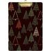 12.5 x9 Christmas Trees Clipboards Standard A4 Letter Size Nursing Clipboard with Low Profile Metal Clip Decorative Clip Board for Office Supplies Gold