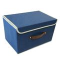 Box Storage Bin Storage Boxes for Clothes Storage Cases Book Storage Box Storage Box with Lid Blankets Storage Box Clothes Container-navy blue