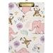 Hyjoy Cute Elephant Flower Clipboard Colorful Cartoon Animal Acrylic A4 Letter Size Clipboards Writing Pads for Students Teacher Low Profile Clip Standard Size 12.5 x 9 Sliver