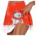 PURJKPU Christmas Tennis Skirts for Women High Waisted Athletic Golf Skorts Shorts Running Workout Clothes Red L