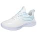 ZHAGHMIN Womens Lace-Up Work Sneakers Leather Platform Casual Walking Running Tennis Shoes Non-Slip Plus Size Breathable Sport Shoes White Size8