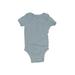 Carter's Short Sleeve Onesie: Blue Grid Bottoms - Size 18 Month