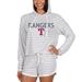 Women's Concepts Sport Cream Texas Rangers Visibility Long Sleeve Hoodie T-Shirt & Shorts Set