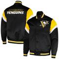 Men's Mitchell & Ness Black Pittsburgh Penguins Midweight Satin Full-Snap Jacket