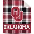 Pegasus Oklahoma Sooners 50" x 60" Plaid Flannel Sherpa Plush Blanket