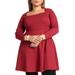 Plus Size Women's Square Neck Mini Dress by ELOQUII in Biking Red (Size 16)