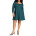 Plus Size Women's Square Neck Mini Dress by ELOQUII in Pondersoa Pine (Size 24)