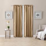 Luna Faux Silk Solid Color Faux Silk by Ellis Curtains in Taupe (Size 100"W 84" L)