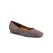 Extra Wide Width Women's Vellore Ballerina Flat by SoftWalk in Grey Pearl (Size 7 WW)