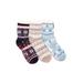 Plus Size Women's 3 Pair Pack 2 Layer Ankle Socks by MUK LUKS in Blue Fairy Dust (Size ONESZ)