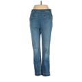 Pilcro and The Letterpress Jeggings - Mid/Reg Rise Straight Leg Boyfriend: Blue Bottoms - Women's Size 26 - Medium Wash