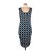 RACHEL Rachel Roy Casual Dress - Sheath Scoop Neck Sleeveless: Blue Dresses - Women's Size Large