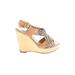 Steve Madden Wedges: Tan Solid Shoes - Women's Size 6 1/2 - Open Toe