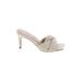 Aldo Heels: Slip On Stiletto Minimalist Ivory Solid Shoes - Women's Size 6 1/2 - Open Toe