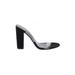 Steve Madden Heels: Slip-on Chunky Heel Cocktail Party Black Print Shoes - Women's Size 8 - Open Toe