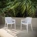 Latitude Run® Stacking Patio Dining Arm Chair Plastic/Resin in White | 31 H x 20.5 W x 22 D in | Wayfair F97018BC96474F938A69A72A727C9666