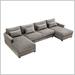 Gray Reclining Sectional - Latitude Run® Randallstown 3 - Piece Upholstered Reclining Chaise Sectional Polyester | 25 H x 128 W x 60 D in | Wayfair
