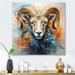 Gracie Oaks Teal Teal Sheep Transcendent Wool - Unframed Print on Metal in Blue/Green/Orange | 29 H x 29 W x 1 D in | Wayfair