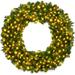 The Holiday Aisle® Faux Lighted Wreath Traditional Faux in Green/White | 60 H x 60 W x 10 D in | Wayfair 38FBA55BA7E5402C9B517F86F9CA40CA