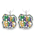 CN – boucles d'oreilles «it's Mardi Gras» pour femmes 1 paire bijoux en acrylique tendance