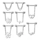2pcs Flower Nipple Piercing Barbell Bar Stainless Steel Nipple Ring Sexy Breast Shield Cover for