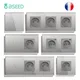 BSEED 1/2/3Gang Touch Light Switches 1Way Sensor Switch With Type-C USB French Wall Sockets Glass