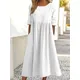 2023 new S-2XL Vintage Cotton Linen Women Dress Casual Loose O-Neck Short Sleeve Fashion Maxi