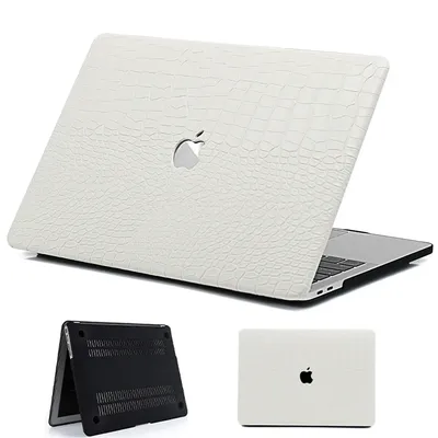 Laptop Case for Macbook Air 13.6 M2 A2681 White Crocodile Leather Plastic Hard Cover for Macbook Air 13 2337 A1932 2179 Pro 13