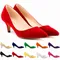 2024 New Autumn 6cm Women's High Heels Shoes Solid Flock Shallow Female Elegant OL Office Shoes