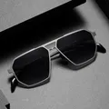 Men Brand Designer Classic Titanium Big Square Frame Polarized Sunglasses Women Uv400 Gradient
