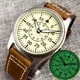 20bar Diver Vintage Pilot Aviator Mechanical Watch Men S NH35 movt Cream White Dial Green Super Lume