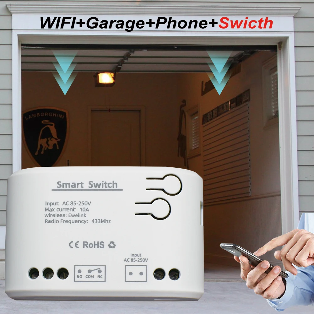 EWELINK WIFI Smart Garage Türöffner Tor Öffnen Controller Fernbedienung Schalter Relais Modul Sprachsteuerung Alexa Google Hause Image