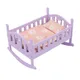 Simulation Baby Doll Bed Wooden Furniture with Bedding Set Miniature Crib Bedroom for 16cm Doll