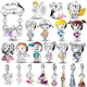 925 Sterling Silver Charms Fit Original Pandora Bracelet Cute Doll Couple Family Pendant for Woman