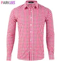 Herren Klassische Gingham Plaid Baumwolle Casual Shirt Slim Fit Long Sleeve Button Down Hemden