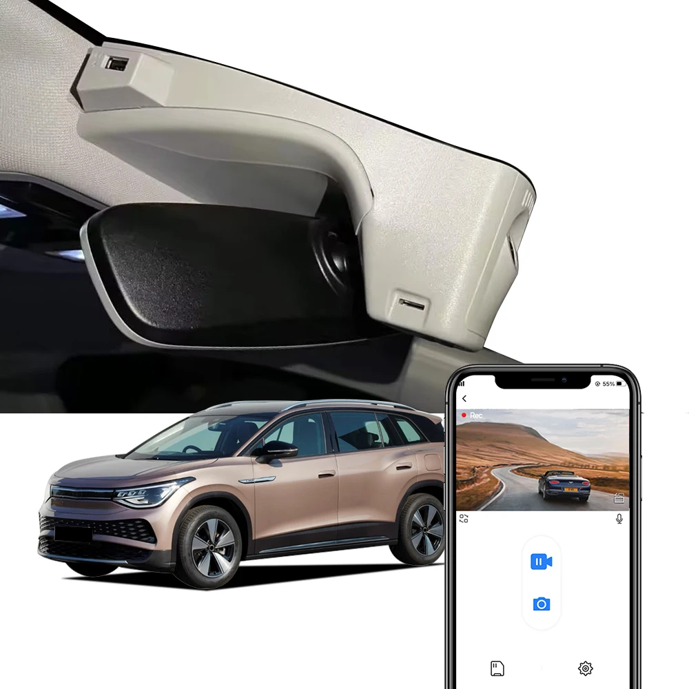 Auto-DVR für VW Volkswagen ID.6 ID6 ID 6 ID.5 ID5 ID 5 Crozz Pro Prime Cross 2021 2022 2023,4K Fitcamx Dash Cam Dashcam Recorder Image