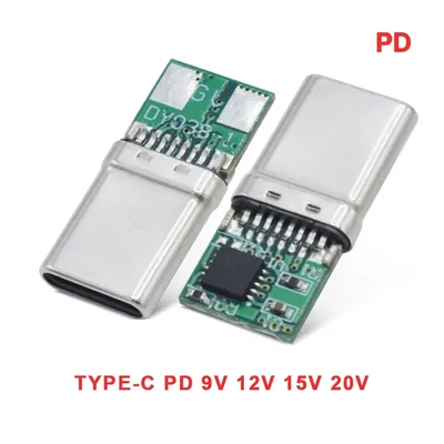 USB-C pd qc trigger 9v 12v 15v 20v dc einstellbare spannung power modul 5a typ-c männlich eingang Image