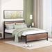 Queen Black Metal Bed Frame Platform Bed with Headboard and Footboard