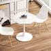 31.50"Modern Octagonal Coffee Table with Printed White Marble Table Top and Metal Base, for Dining Room Kitchen Living Room