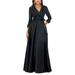 Sequin Long Sleeve Tux Ballgown - Black - Xscape Dresses