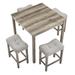 5-Piece Dining Table Set, Wood Square Bar Table and 4 Backless Upholstered Chairs for Living Room, Dining Room