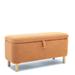 Hall Tree Shoe Storage Bench Boucle Upholstered Storage Ottoman Brown Entryway Bench with Padded Seat Cushion Storage Bench