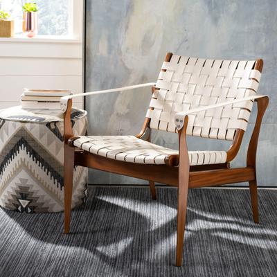 SAFAVIEH Couture Dilan Leather Safari Chair - 25"W x 30"D x 30"H