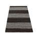 Shahbanu Rugs Taupe Brown, Undyed Flat Weave Kilim, Wide Stripe Design, Natural Wool, Hand Woven, Sample Oriental Rug (2'x3')